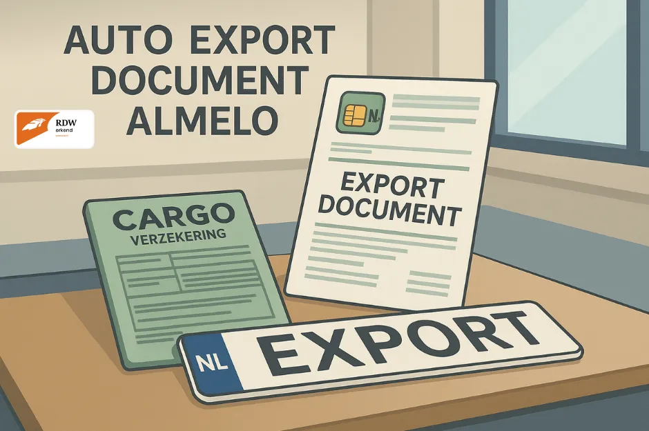 RDW erkend exportkantoor voor auto export Almelo – officiële exportdocumenten, exportverzekering en exportkentekens voor voertuigen vanuit Almelo