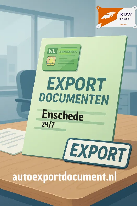 RDW erkend exportkantoor voor auto export Enschede – officiële exportdocumenten, exportverzekering en exportkentekens voor voertuigen vanuit Enschede