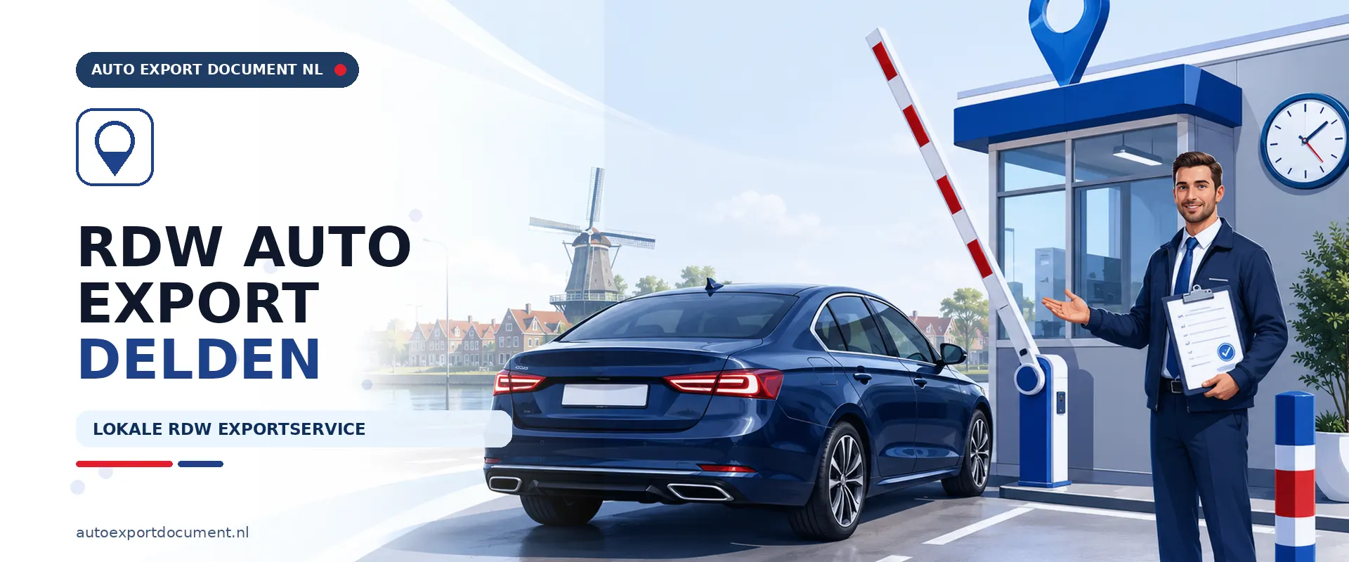 Auto export Delden RDW open – banner van Auto Export Document voor exportdocument, exportverzekering en exportkentekens voor voertuigen vanuit Delden
