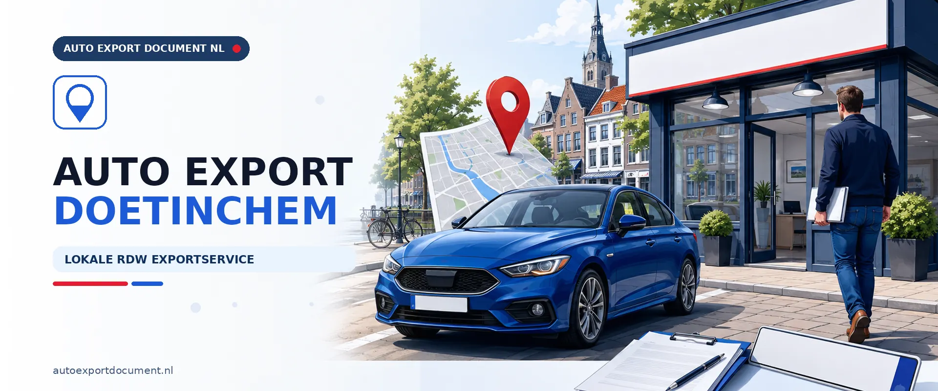 Auto export Doetinchem nu open – banner van Auto Export Document, RDW erkende exportservice voor auto export papieren vanuit Doetinchem en de Achterhoek