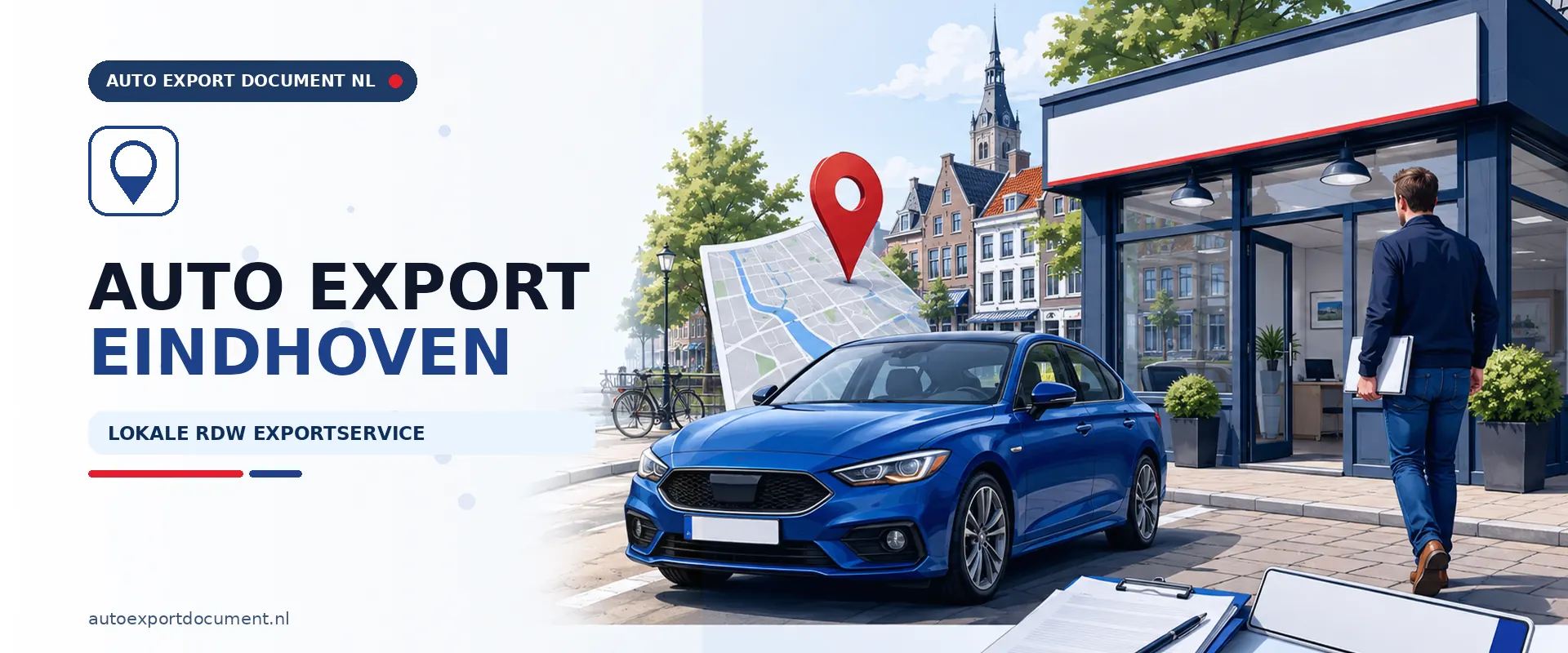 Auto export Eindhoven – banner van Auto Export Document, RDW erkend exportkantoor voor exportdocument, exportverzekering en exportkentekens vanuit Eindhoven