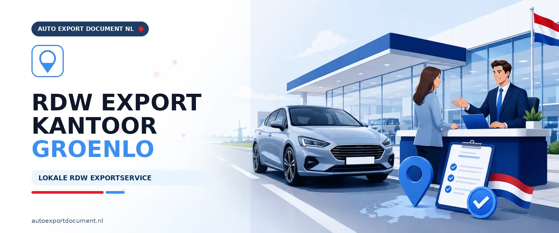 Auto export Groenlo RDW kantoor – banner van Auto Export Document voor auto export papieren en exportkentekens vanuit Groenlo en de Achterhoek