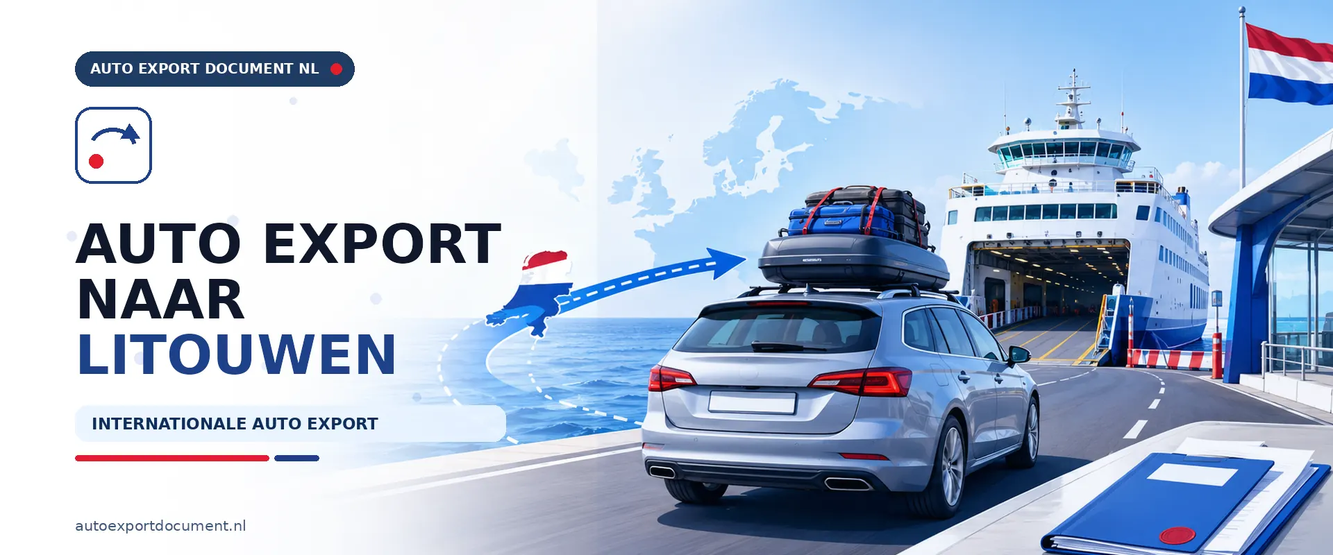 Auto export naar Litouwen – banner van Auto Export Document met auto en RDW exportdocumenten voor auto export van Nederland naar Litouwen