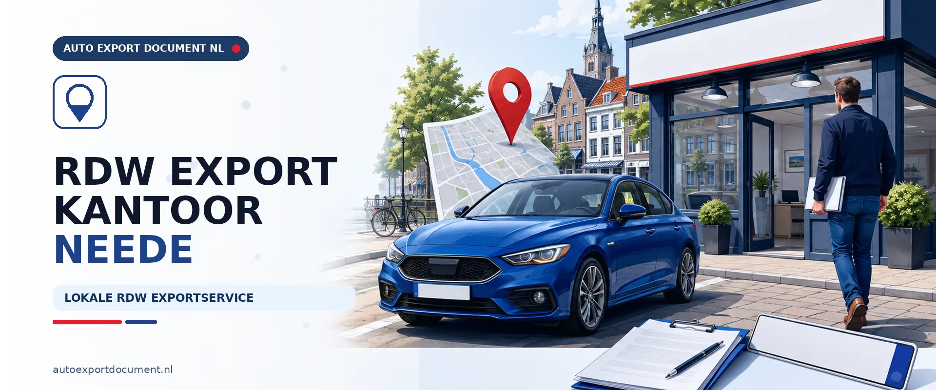 Auto export Neede RDW kantoor – banner van Auto Export Document voor exportdocument, exportverzekering en exportkentekens vanuit Neede