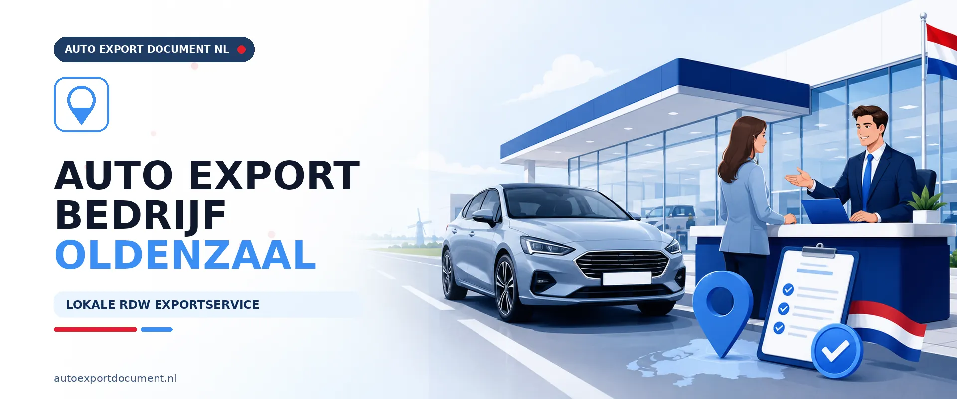 Auto export Oldenzaal RDW bedrijf – banner van Auto Export Document voor exportdocument, exportverzekering en exportkentekens vanuit Oldenzaal