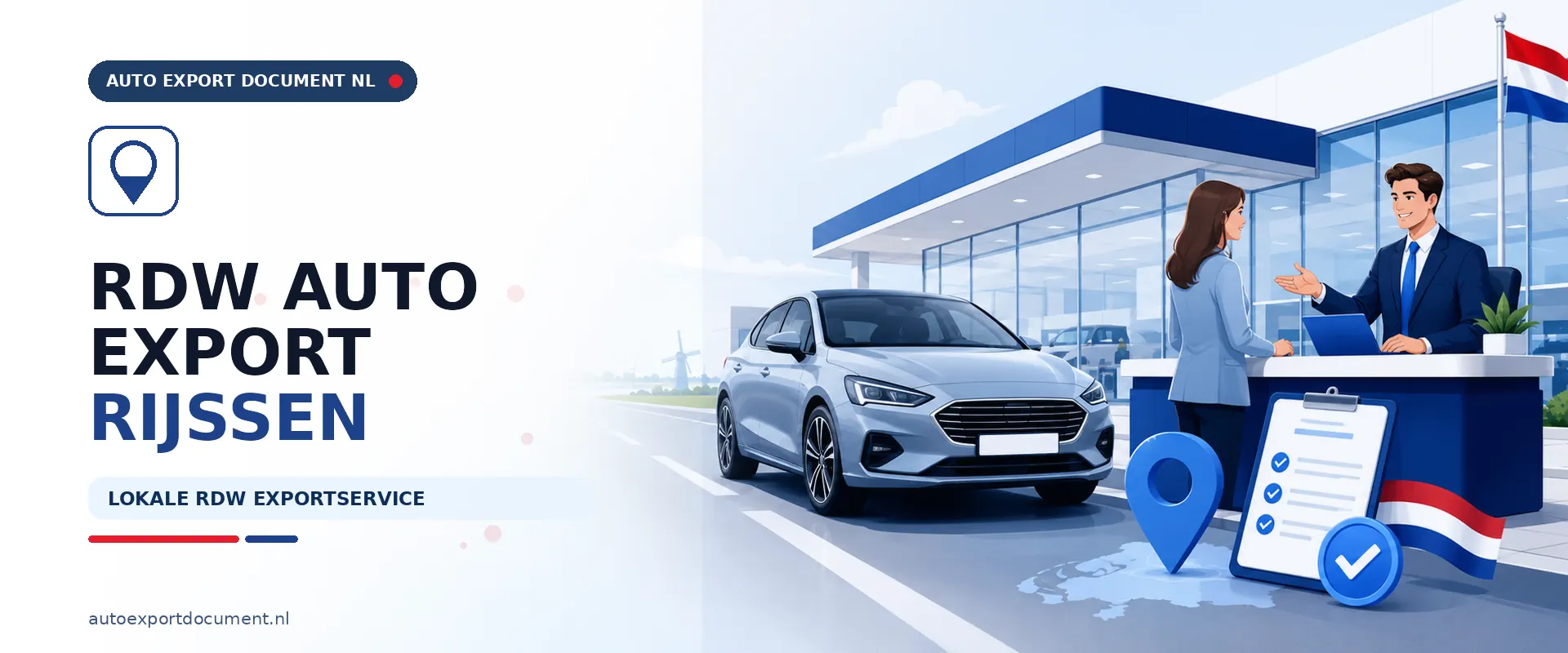 Auto export Rijssen RDW – banner van Auto Export Document voor exportdocument, exportverzekering en exportkentekens vanuit Rijssen
