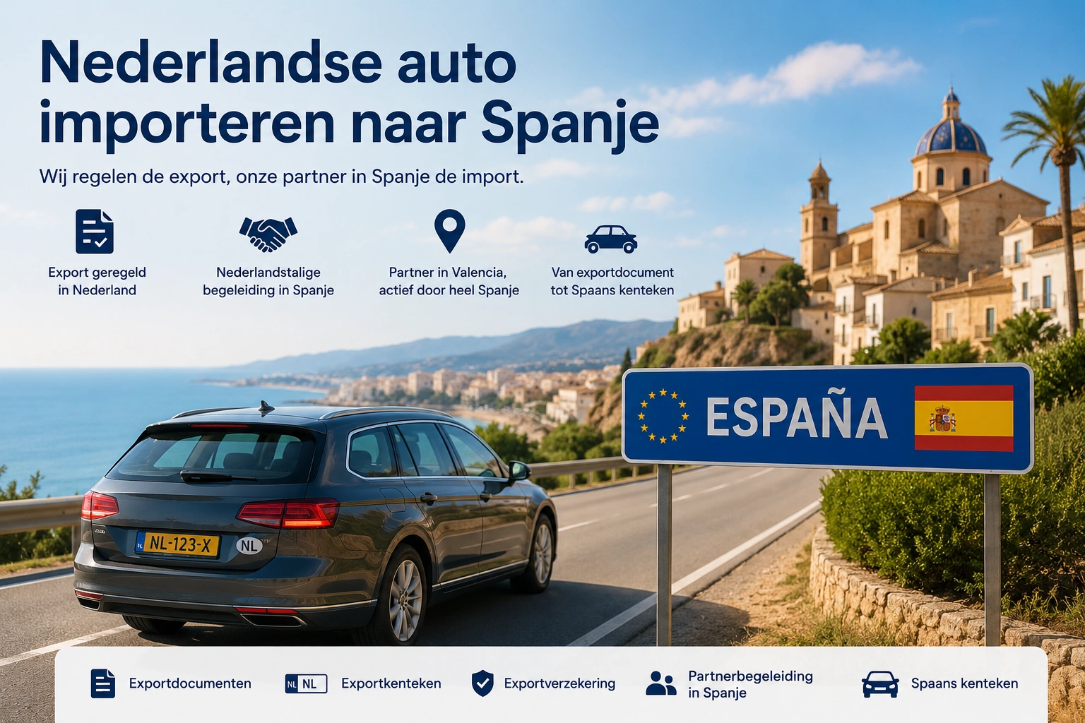 Nederlandse auto importeren in Spanje - exportdocument aanvragen en voertuig registreren bij de DGT met Spaans kenteken