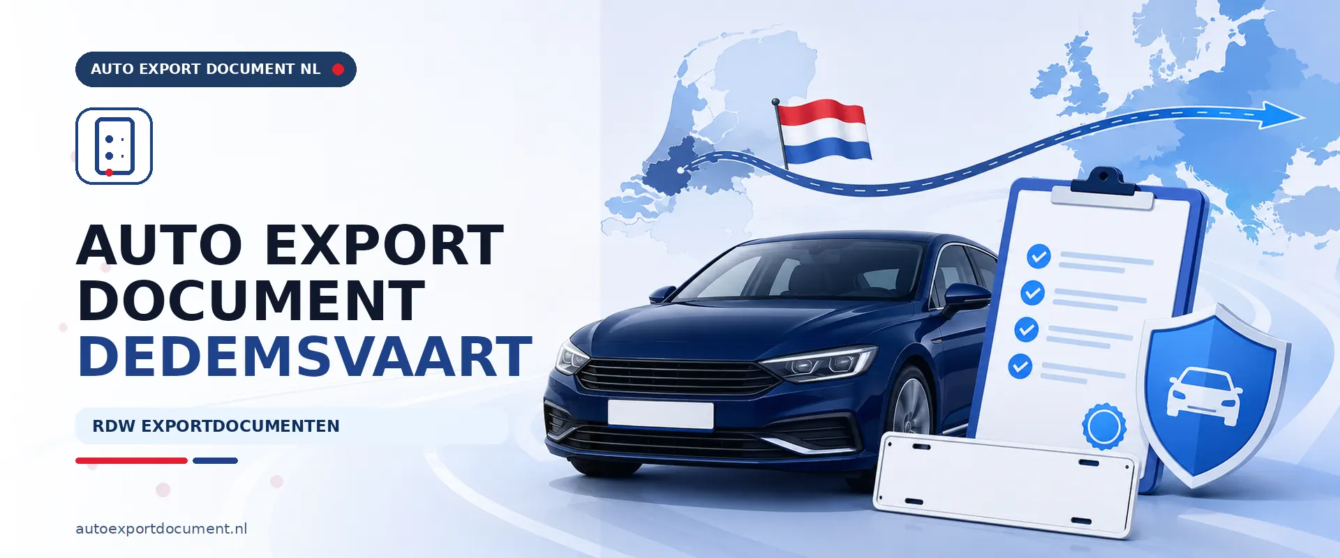 Auto export document maken Dedemsvaart – banner van Auto Export Document, RDW erkend exportkantoor voor exportpapieren voor voertuigen uit Dedemsvaart