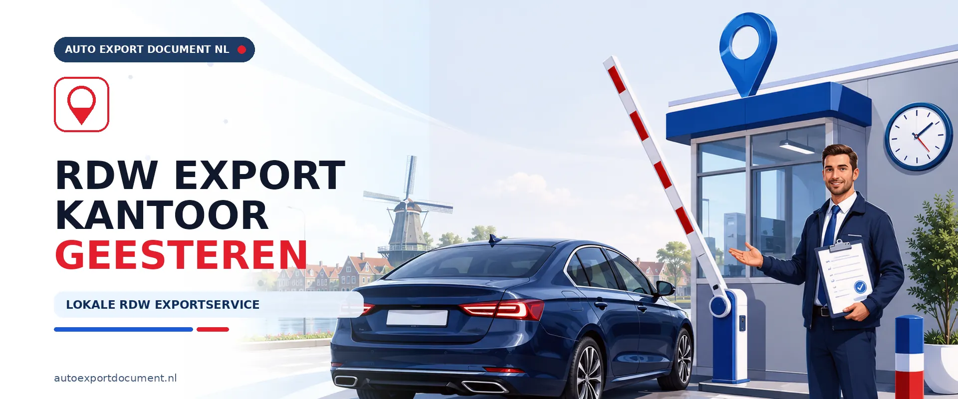 Auto export RDW kantoor Geesteren – banner van Auto Export Document, RDW erkend exportkantoor voor exportpapieren voor voertuigen uit Geesteren