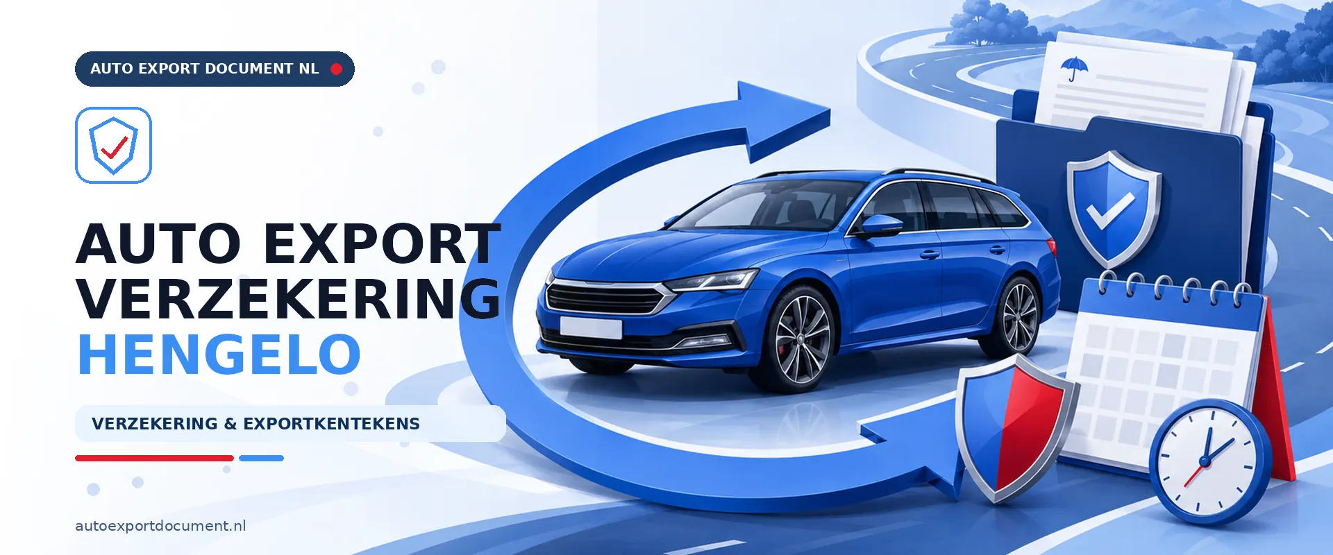 Auto export papieren en verzekering Hengelo – banner van Auto Export Document, RDW erkend exportkantoor in Hengelo voor exportdocument, exportverzekering en exportkentekens