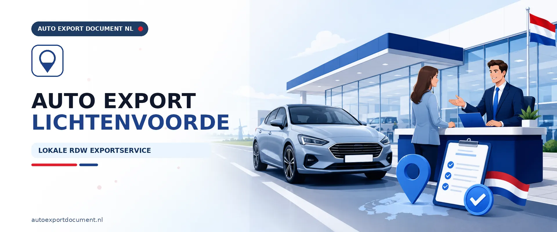 Auto export nu regelen Lichtenvoorde – banner van Auto Export Document, RDW exportservice voor direct exportdocument voor auto's uit Lichtenvoorde