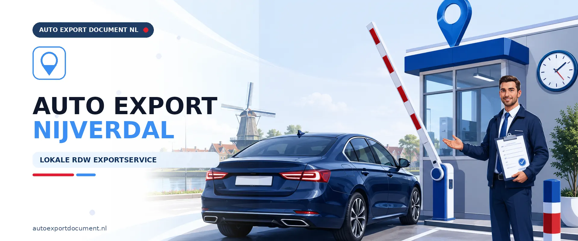 Auto export Nijverdal nu open – banner van Auto Export Document, RDW erkend exportkantoor geopend voor exportdocument en exportkentekens vanuit Nijverdal