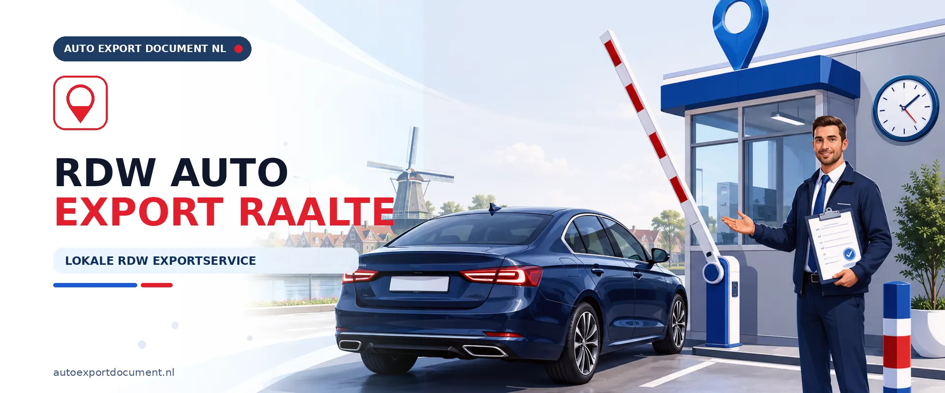 Auto export Raalte RDW – banner van Auto Export Document, RDW erkend exportkantoor voor exportdocument en exportkentekens voor auto's uit Raalte