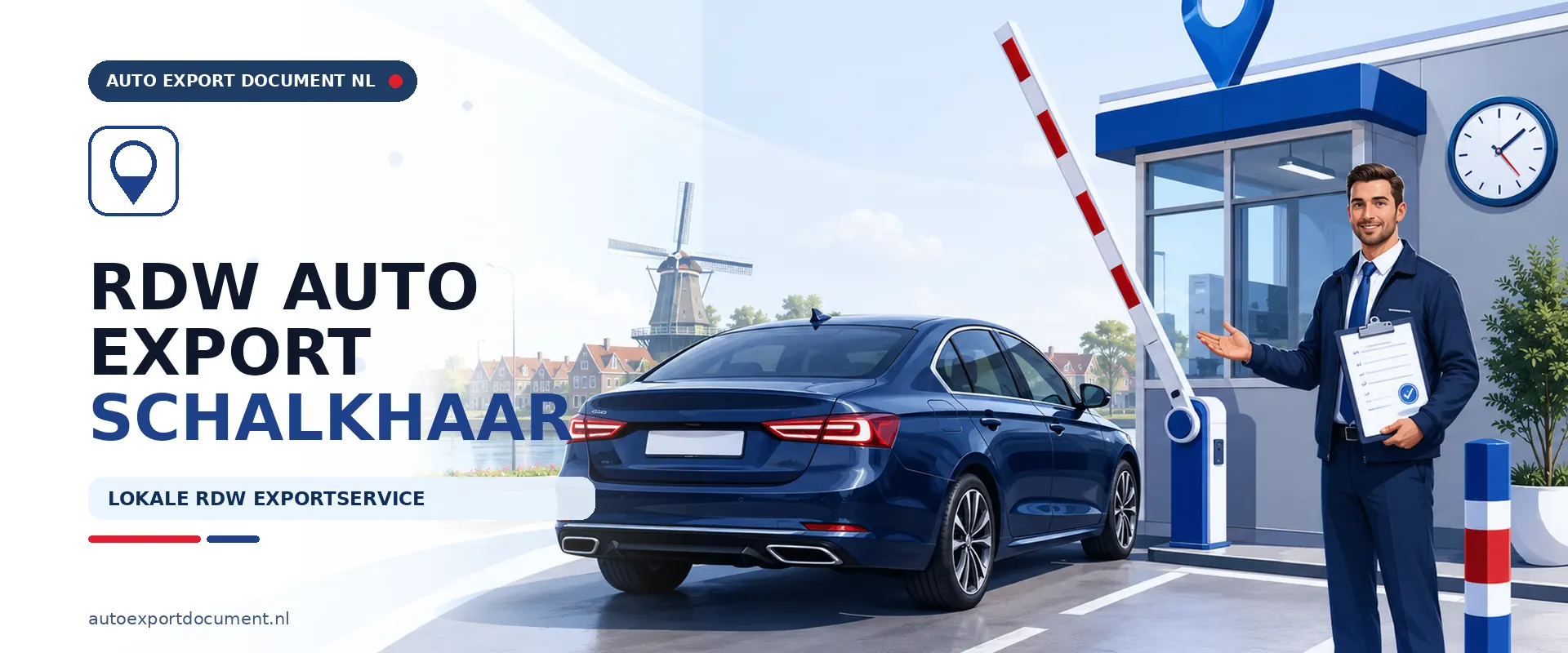 Auto export Schalkhaar RDW – banner van Auto Export Document, RDW erkend exportkantoor voor exportdocument en exportverzekering voor auto's uit Schalkhaar