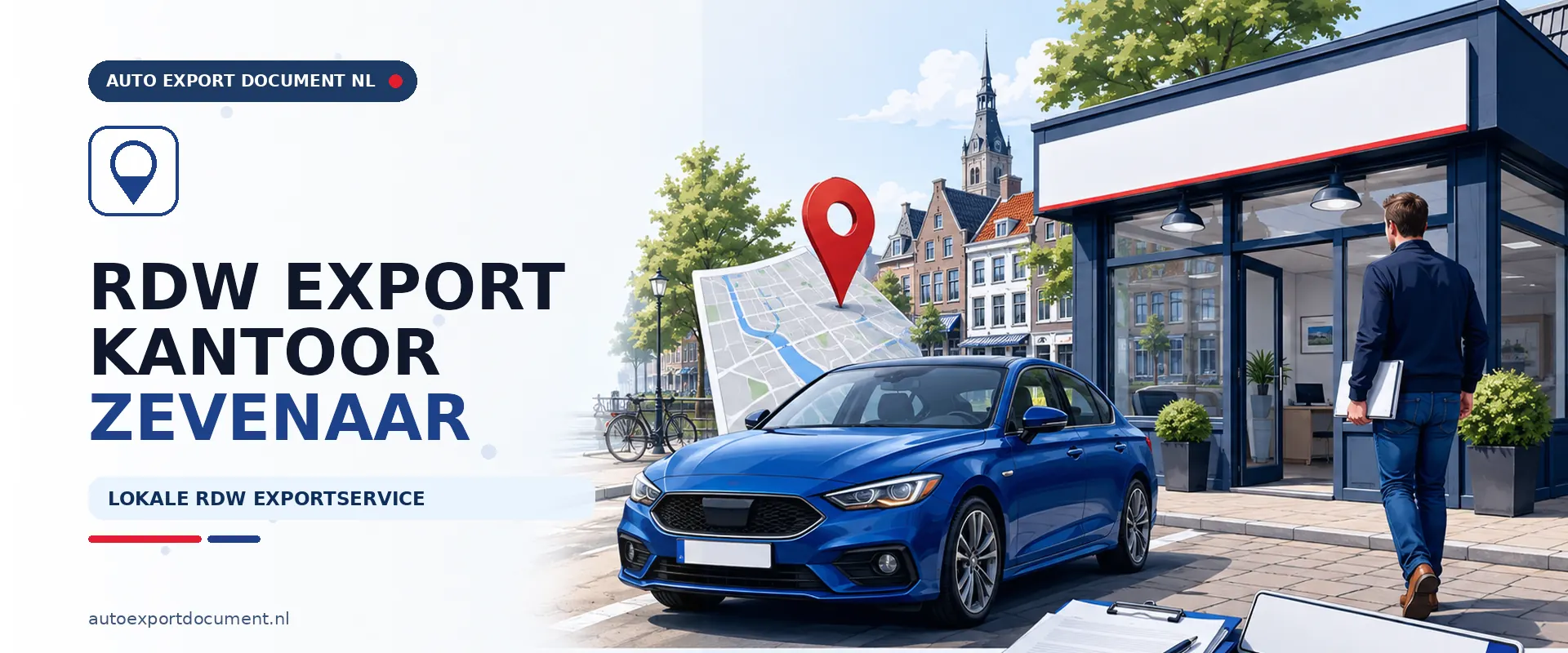 Auto export RDW kantoor Zevenaar – banner van Auto Export Document, RDW erkend exportkantoor voor exportpapieren voor voertuigen uit Zevenaar